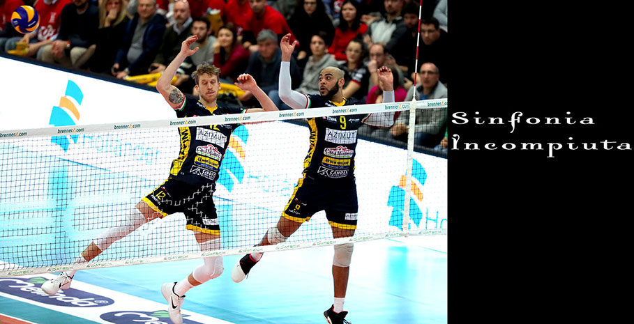 Il balletto a muro di Max Holt e Earvin Ngapeth  (Diatec Trentino - Azimut Modena 19 febbraio 2017)